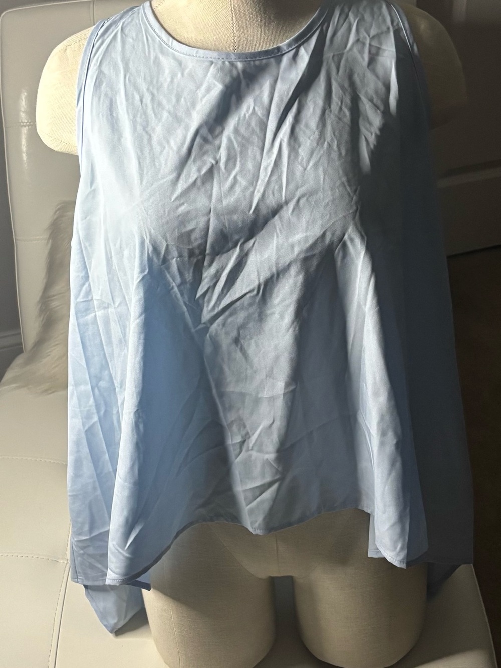 SHEIN Light Blue Asymmetrical Skirt